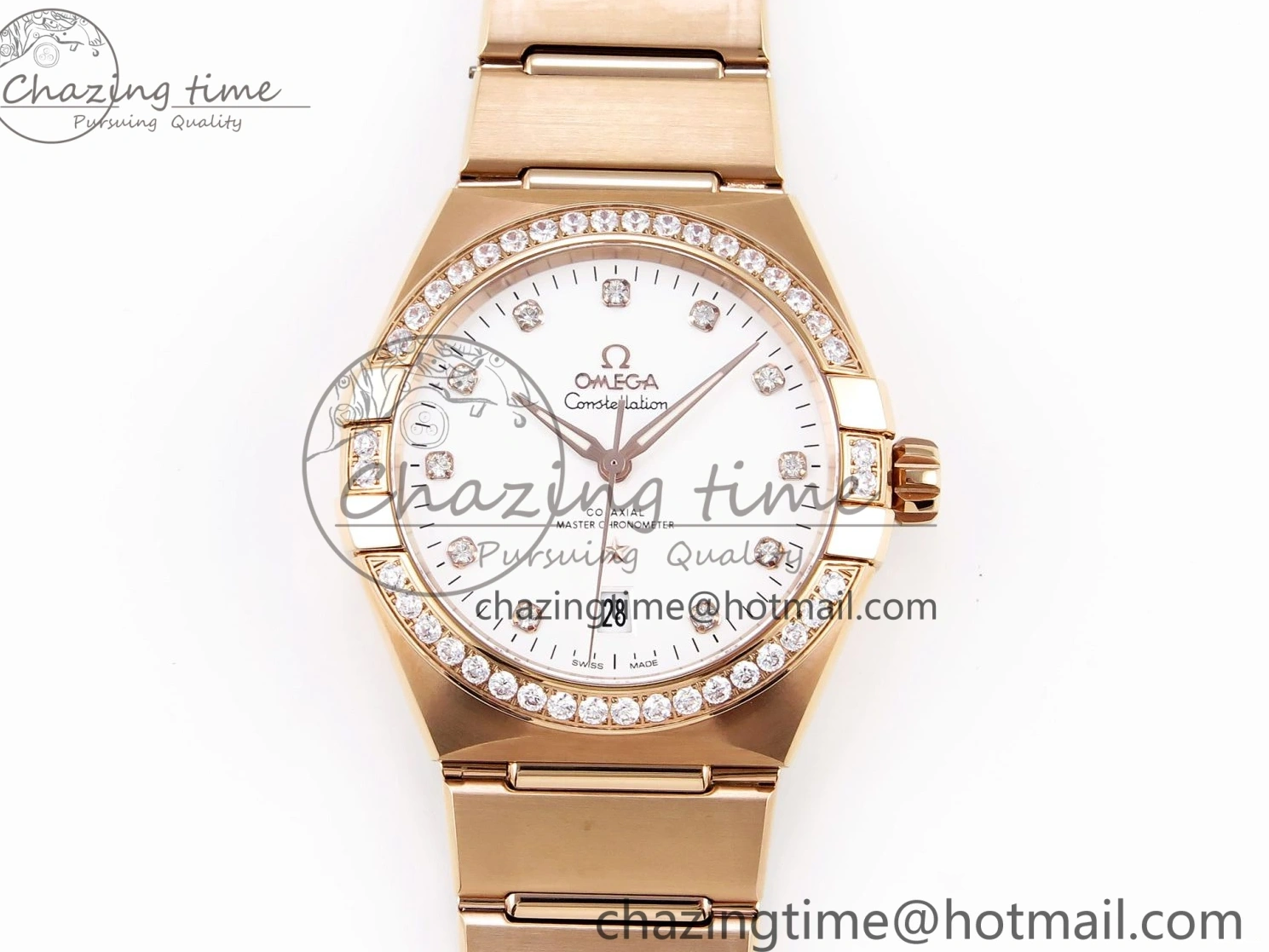 0216 Soft Constellation 39mm RG Diamonds Bezel ASWF 1:1 Best Edition White Dial on RG Bracelet A 7783